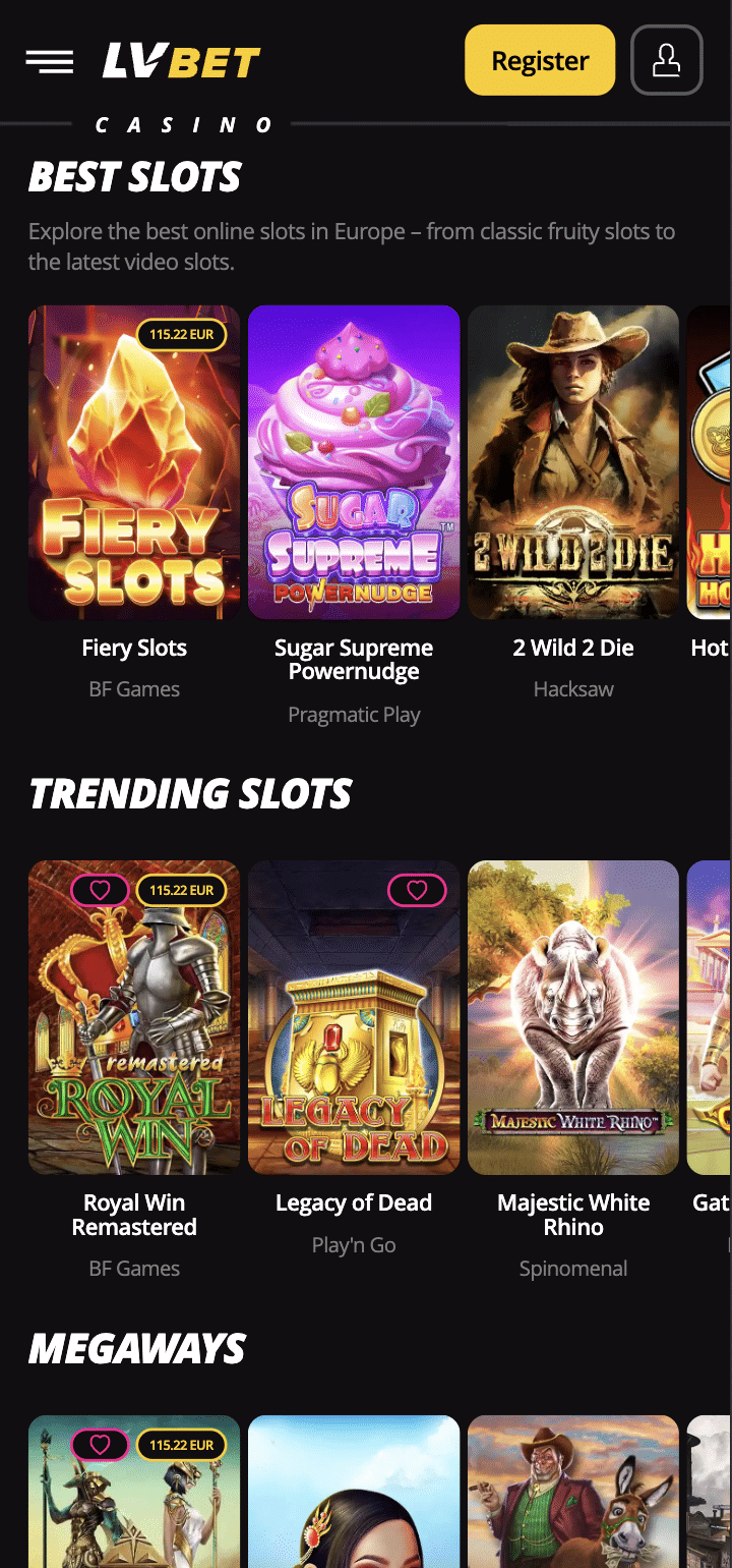 lvbet casino screenshot